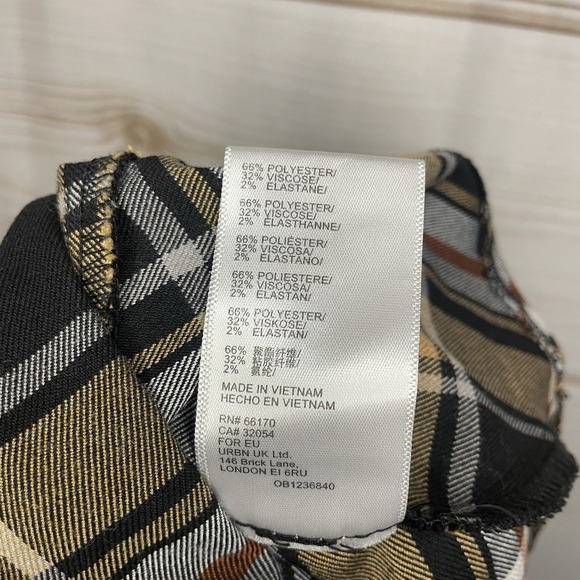 Urban Outfitters Y2K Mini Skirt Small Brown Plaid Schoolgirl Academia Pleated - Picture 6 of 8